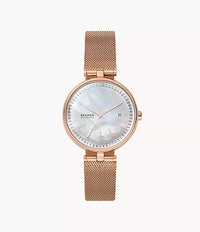 SKW2980 - Skagen Karolina Solar-Powered Rose-Tone Steel Mesh Watch For Women