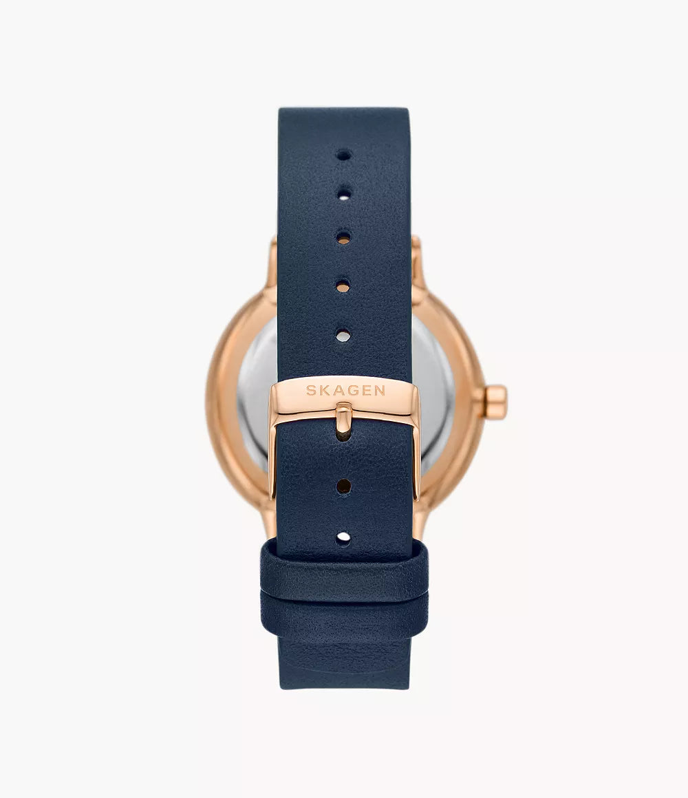Riis Three-Hand Blue Leather Watch SKW3090