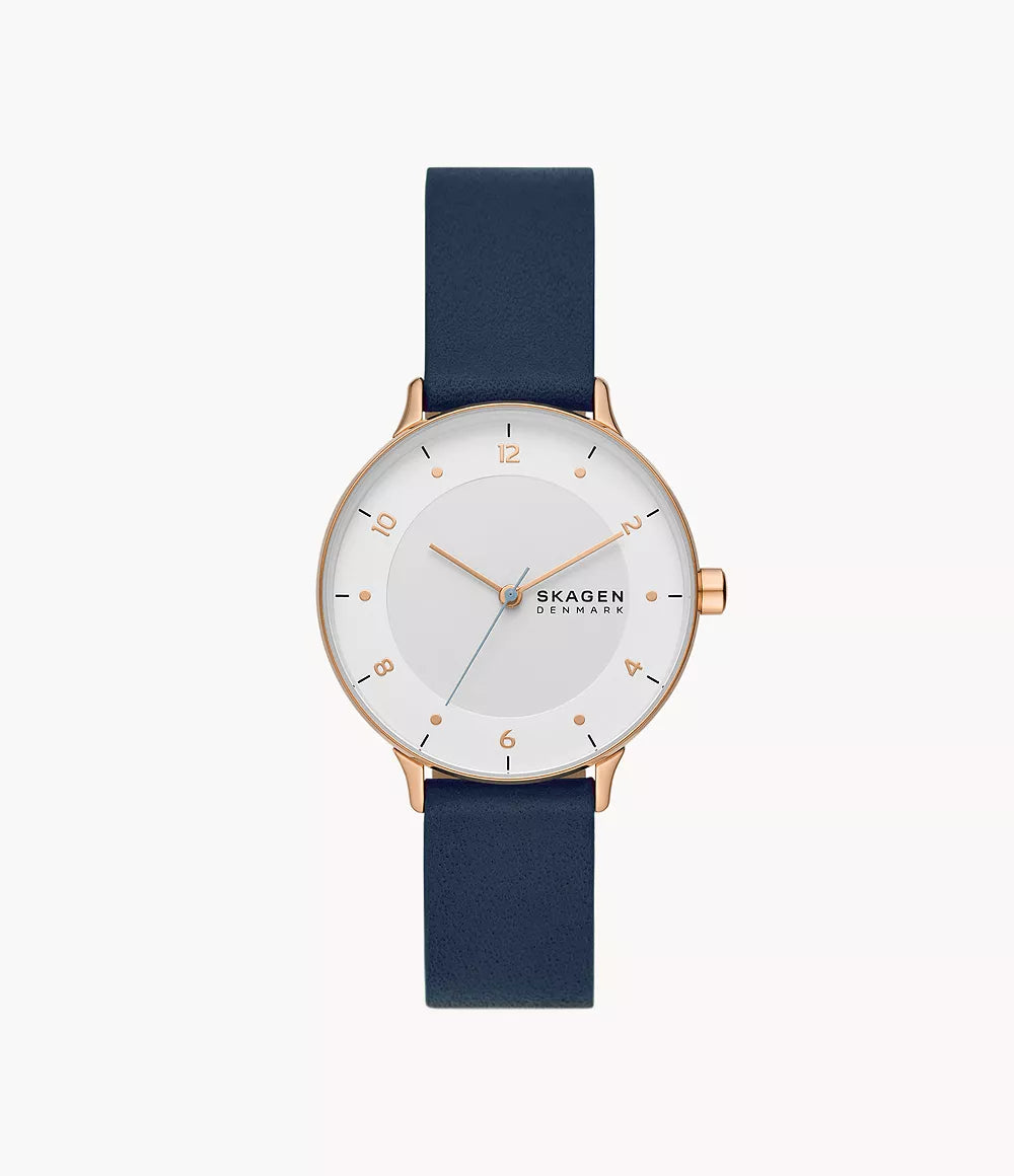 Riis Three-Hand Blue Leather Watch SKW3090