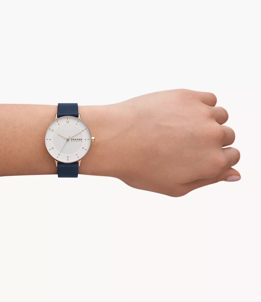 Riis Three-Hand Blue Leather Watch SKW3090