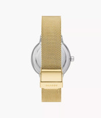 Riis Three-Hand Gold-Tone Stainless Steel Mesh Watch SKW3092