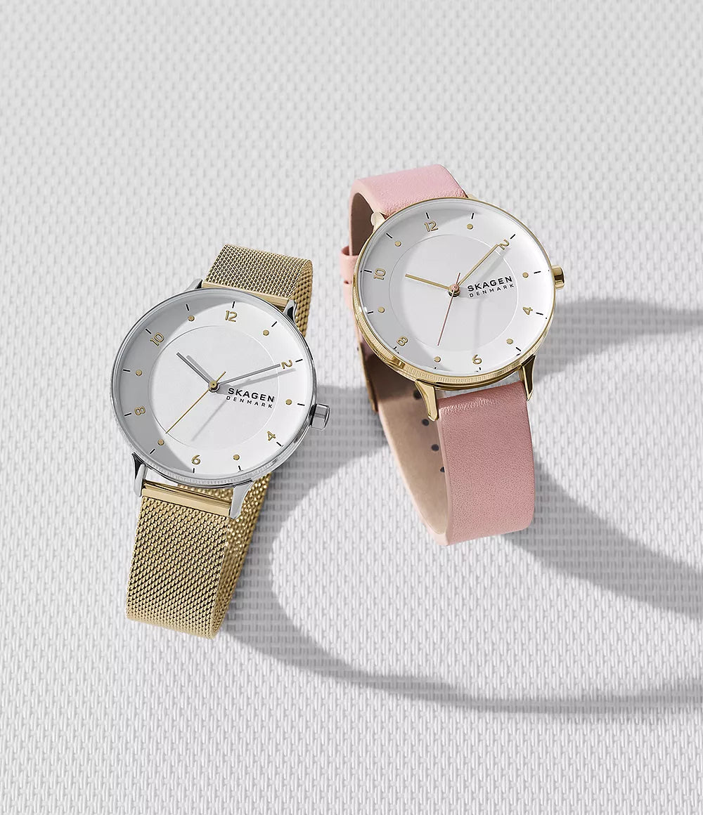 Riis Three-Hand Gold-Tone Stainless Steel Mesh Watch SKW3092