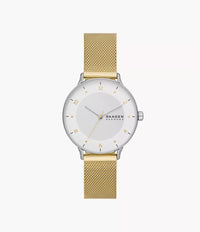 Riis Three-Hand Gold-Tone Stainless Steel Mesh Watch SKW3092