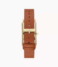 Hagen Lille Three-Hand Brown Leather Rectangular Watch SKW3097