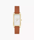 Hagen Lille Three-Hand Brown Leather Rectangular Watch SKW3097