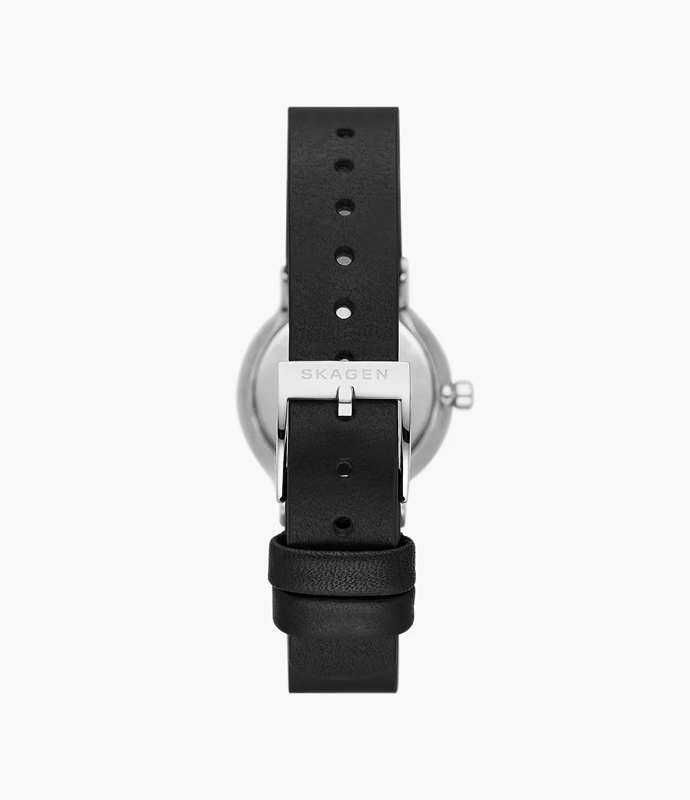 Freja Lille Two-Hand Black Leather Watch SKW3119
