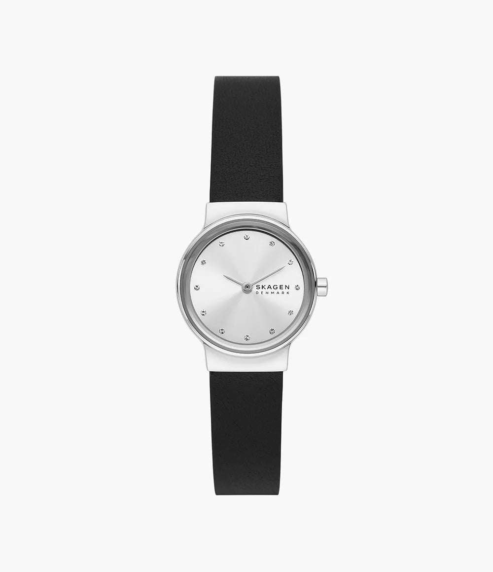 Freja Lille Two-Hand Black Leather Watch SKW3119