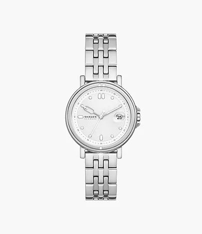 SKW3134 - Skagen Signatur Lille Sport Three-Hand Date Silver Stainless Steel Bracelet Watch