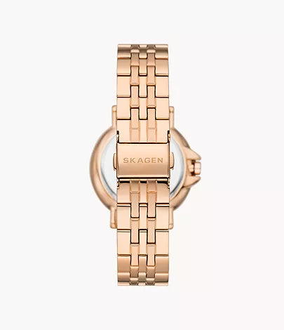 SKW3136 - Skagen Signatur Lille Sport Three-Hand Date Rose Gold Stainless Steel Bracelet Watch