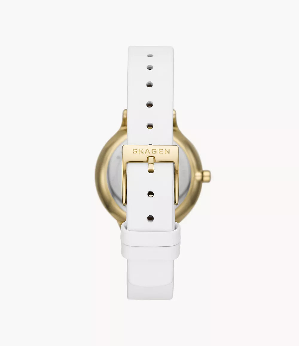 ANITA LILLE Three-Hand White Leather Watch SKW3138