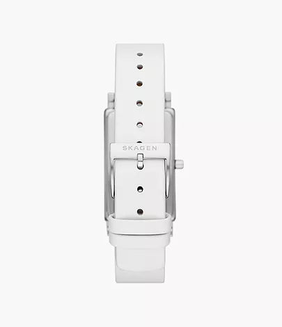 Skagen Hagen Three-Hand White Leather Watch for Ladies SKW3141