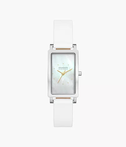 Skagen Hagen Three-Hand White Leather Watch for Ladies SKW3141