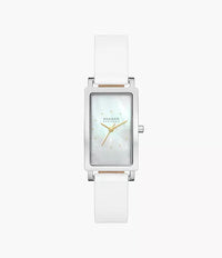 Skagen Hagen Three-Hand White Leather Watch for Ladies SKW3141