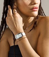 Skagen Hagen Three-Hand White Leather Watch for Ladies SKW3141
