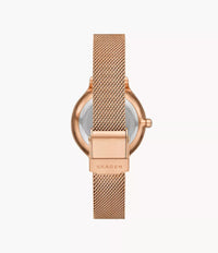 Anita Lille Three-Hand Rose Gold Stainless Steel Mesh Watch SKW3150