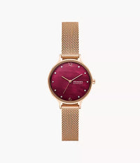 Anita Lille Three-Hand Rose Gold Stainless Steel Mesh Watch SKW3150