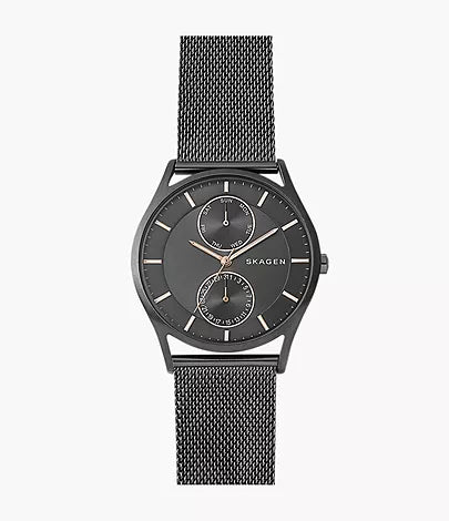 SKW6180 - Skagen Holst Multifunction Charcoal Steel Mesh Multifunction Watch