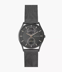 SKW6180 - Skagen Holst Multifunction Charcoal Steel Mesh Multifunction Watch