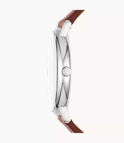 Signatur Medium Brown Leather Watch SKW6355