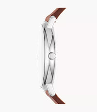 Signatur Medium Brown Leather Watch SKW6355