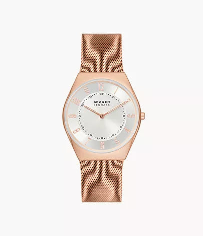 SKW6827 - Skagen Grenen Ultra Slim Two-Hand Rose Gold Stainless Steel Mesh Watch