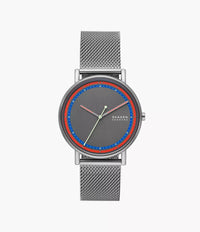 Skagen Signatur Three-Hand Charcoal Stainless Steel Mesh Watch SKW6900