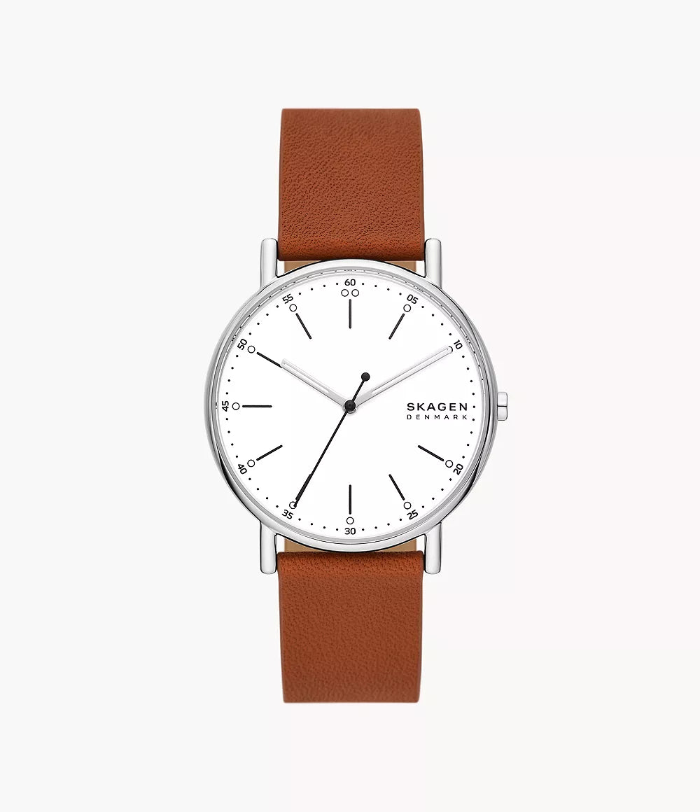 Skagen Signatur Three-Hand Luggage Leather Watch SKW6903