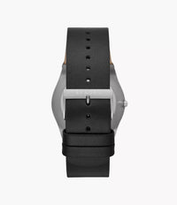 Skagen MELBYE TITANIUM Three-hand Day-Date Black Leather Watch SKW6907