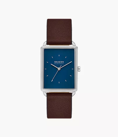 Hagen Three-Hand Brown Leather Watch SKW6930