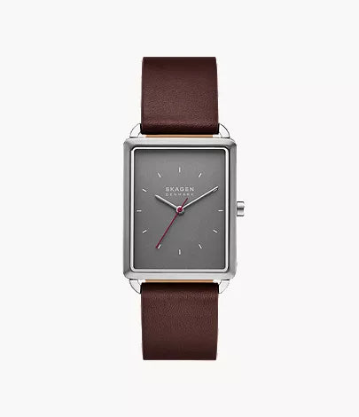 Hagen Three-Hand Brown Leather Watch SKW6932