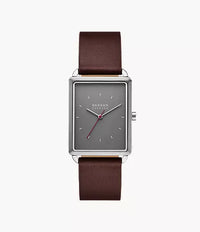Hagen Three-Hand Brown Leather Watch SKW6932