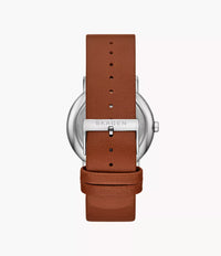 Signatur Multifunction Brown Leather Watch SKW6942