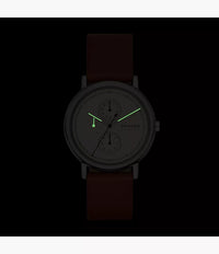 Signatur Multifunction Brown Leather Watch SKW6942