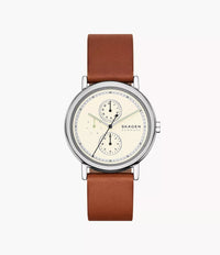 Signatur Multifunction Brown Leather Watch SKW6942