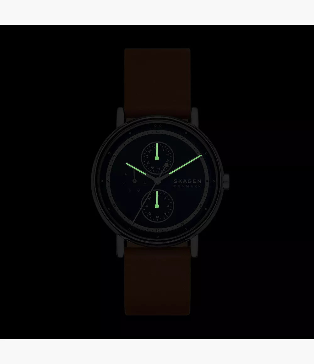 Signatur Multifunction Brown Leather Watch SKW6943