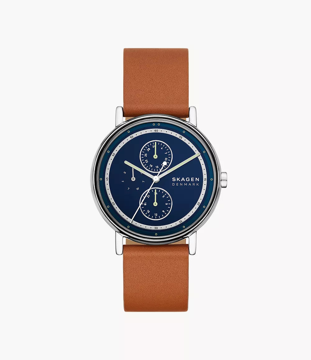 Signatur Multifunction Brown Leather Watch SKW6943