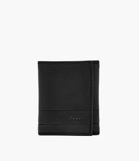 SML1395001 - Fossil Lufkin Trifold Black Leather Wallet For Men