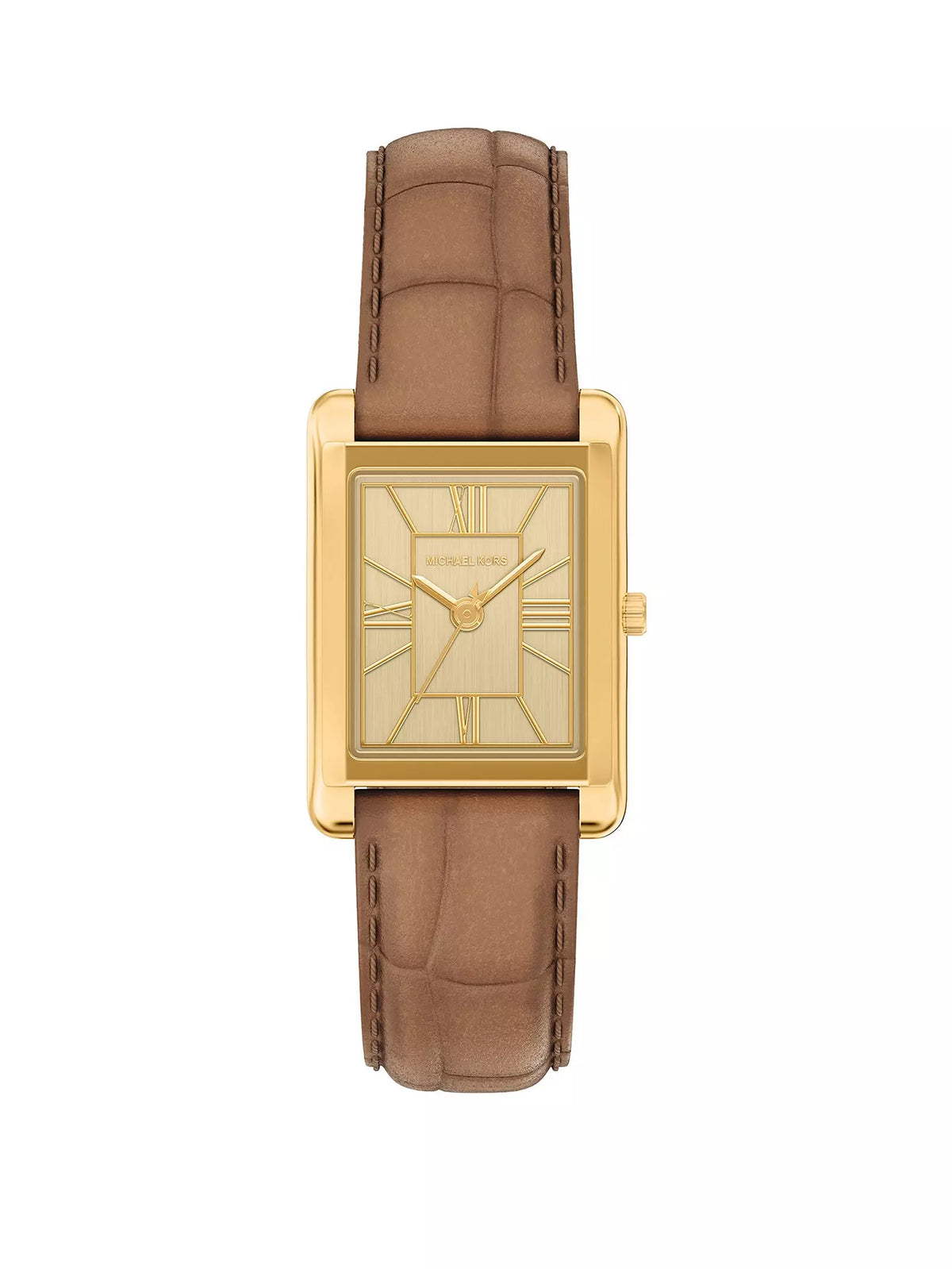 Essex Three-Hand Brown Leather Watch, MK7584 MK7584