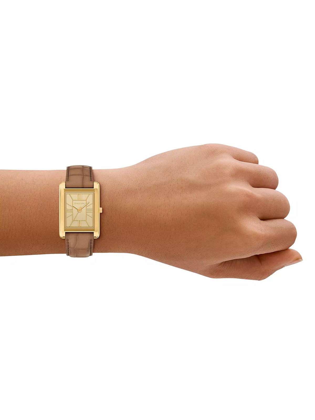 Essex Three-Hand Brown Leather Watch, MK7584 MK7584