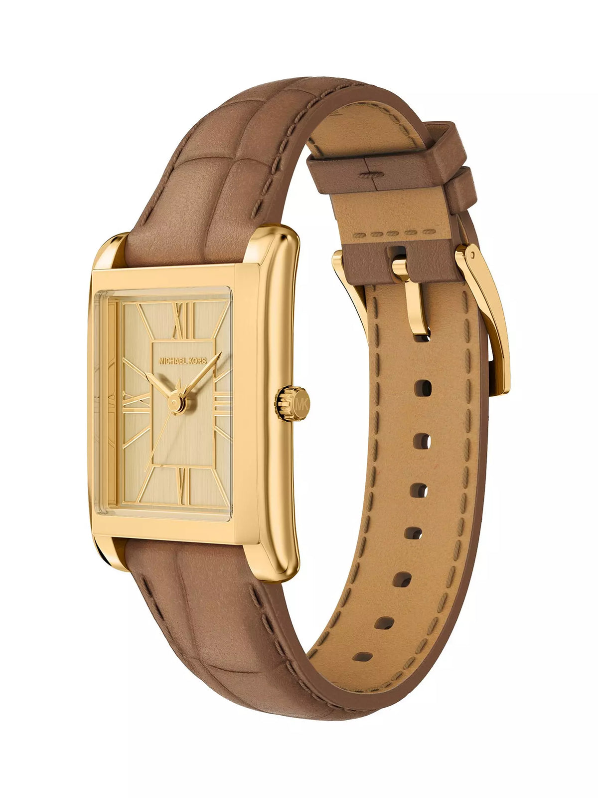 Essex Three-Hand Brown Leather Watch, MK7584 MK7584