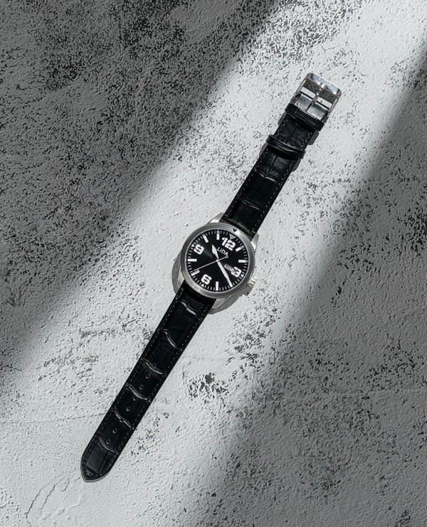 Lida Black Leather Date Watch LD00006