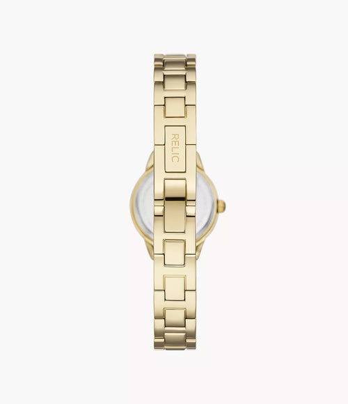 Relic by Fossil Tenley Three-Hand Gold-Tone Alloy Watch ZR34506
