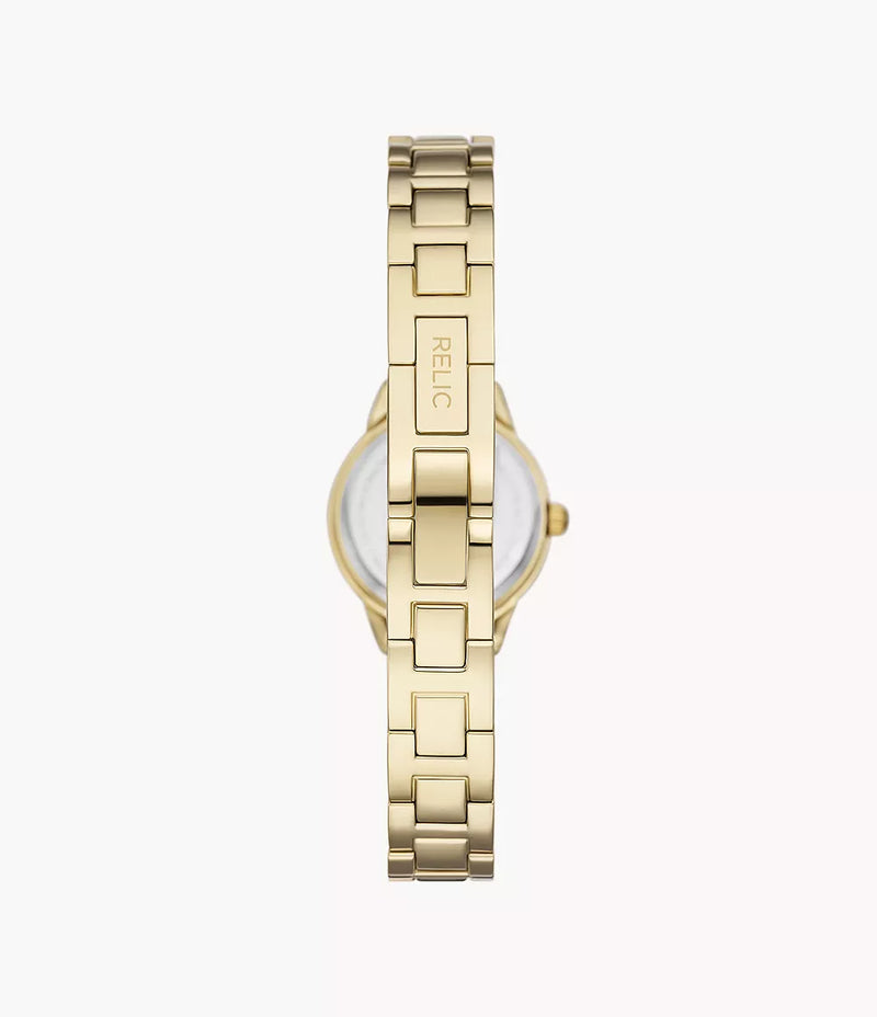Relic by Fossil Tenley Three-Hand Gold-Tone Alloy Watch ZR34506