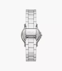 Relic by Fossil Matilda Three-Hand Date Silver-Tone Glitz Metal Watch ZR34646