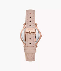 Relic by Fossil Matilda Three-Hand Date Rose Gold-Tone Glitz Metal & Blush Leather Watch ZR34647