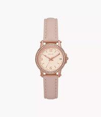 Relic by Fossil Matilda Three-Hand Date Rose Gold-Tone Glitz Metal & Blush Leather Watch ZR34647