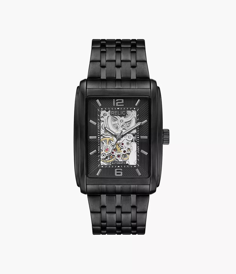 Relic by Fossil Allen Automatic Black Metal Watch ZR77331 ZR77331