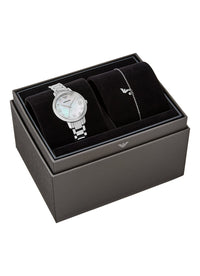 Emporio Armani Three-Hand Stainless Steel Watch and Bracelet Set AR80071SET