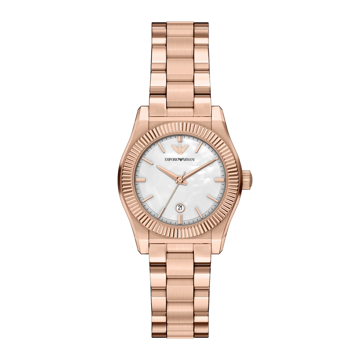Emporio Armani Women's Three-Hand Date Rose Gold-Tone Stainless Steel  AR11762