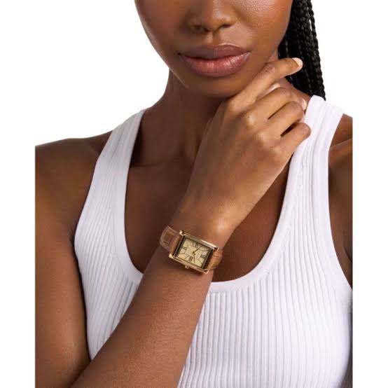 Essex Three-Hand Brown Leather Watch, MK7584 MK7584